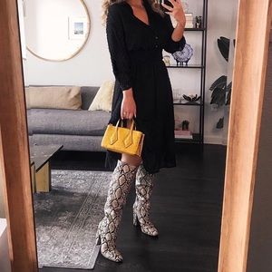 Zara snakeskin blogger favorite high boots 7.5